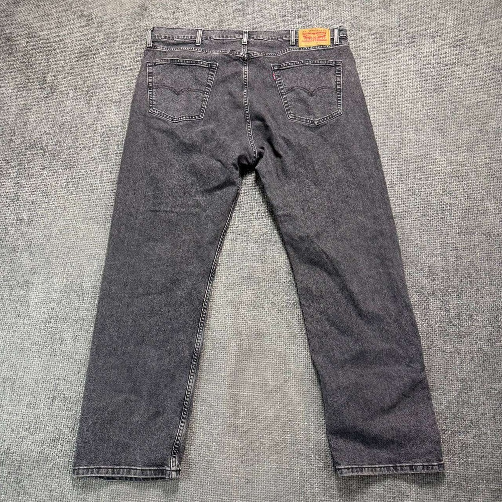 Levi's 505 Regular Fit Jeans Mens 42x30 Faded Black Straight Leg Denim